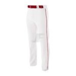 White Wrap Knit Open Bottom Baseball Pant