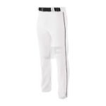 White Wrap Knit Open Bottom Baseball Pant