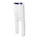 White Wrap Knit Open Bottom Baseball Pant
