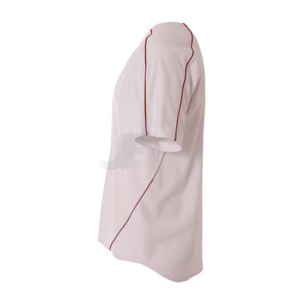 White Short Sleeve Wrap Knit Baseball Jersey