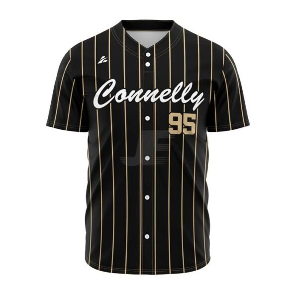 Front Button Short Sleeve Sublimation Printed Baseball Jersey